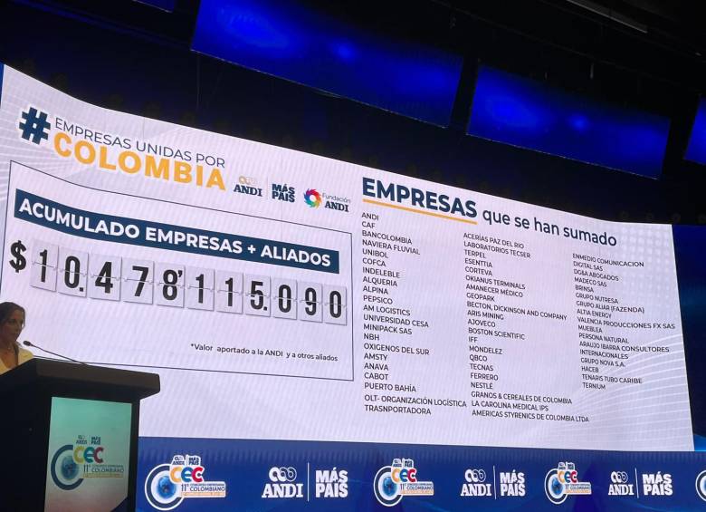 Empresas donan $10.478 millones a damnificados del terremoto en el Congreso de la Andi. FOTO: Cortesía.