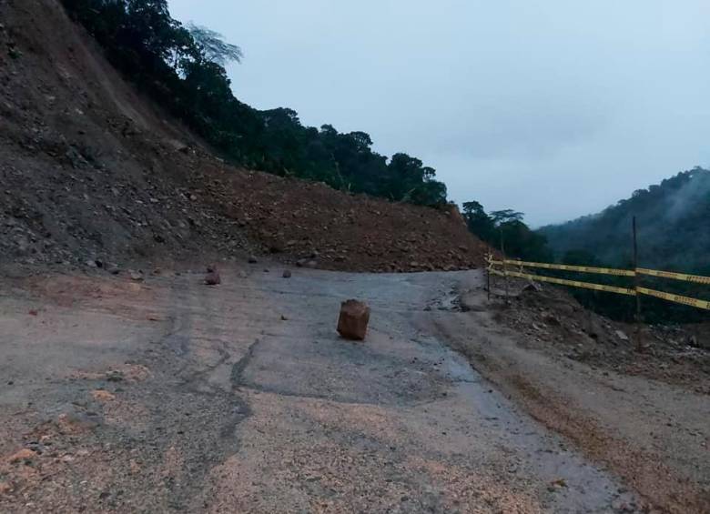El cierre se presenta sobre el kilómetro 41+500, en jurisdicción del departamento del Chocó. FOTO: CORTESÍA