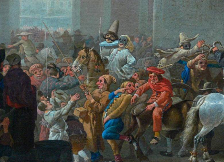 Pintura Carnaval de Roma, de Johannes Lingelbach, 1650. Pertenece al Kunsthistorisches Museum de Viena.