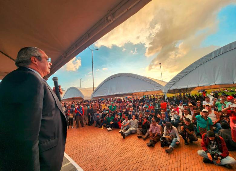 El Gobierno recibió con un evento oficial a la Minga Indígena del Cauca en el Parque Tercer Milenio. FOTO: CORTESÍA