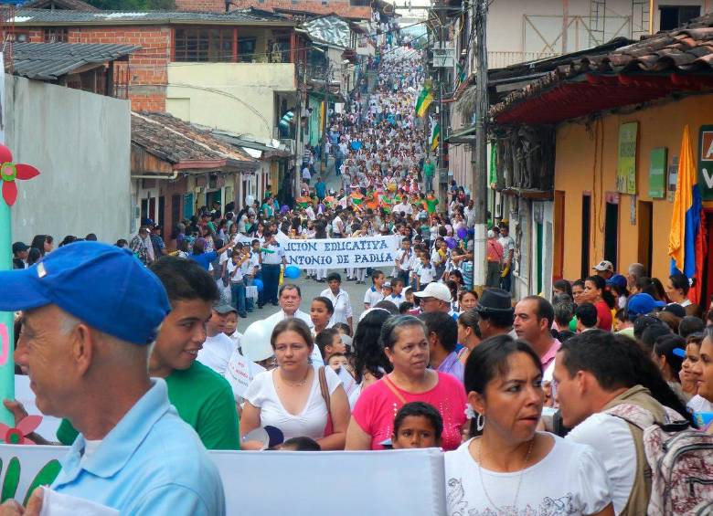 Tanto en Támesis como en Jericó se han presentado protestas contra el posible impacto negativo de la minería en su territorio. FOTO: CUENTA DE X DE MORRO DE AGUA