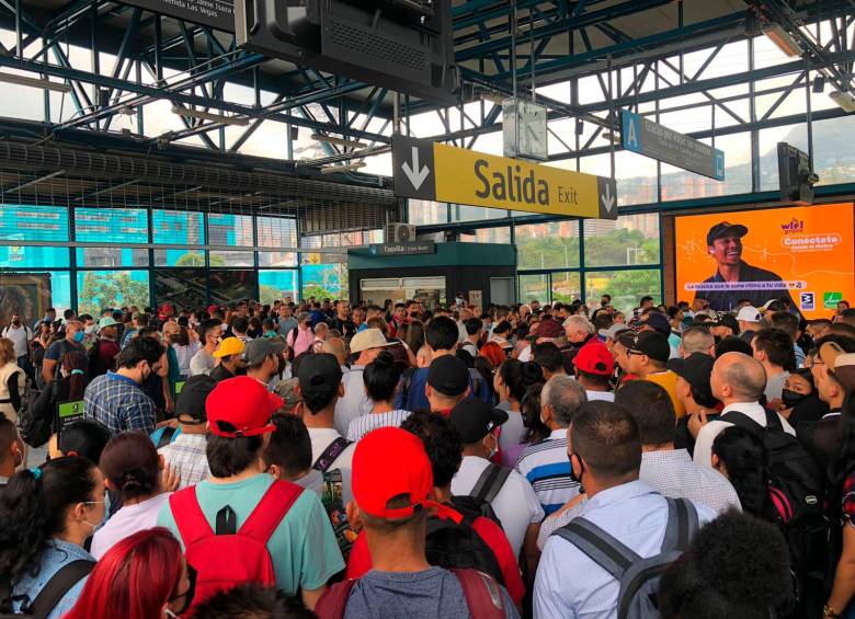 Así se vio la estación Poblado del metro. FOTO: EL COLOMBIANO