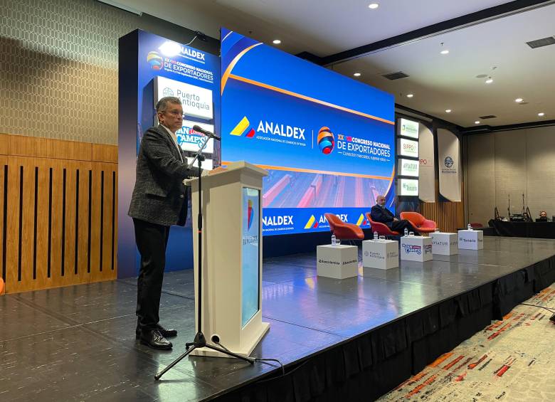 Javier Díaz, presidente de Analdex, durante su discurso inaugural. Foto: Cortesía