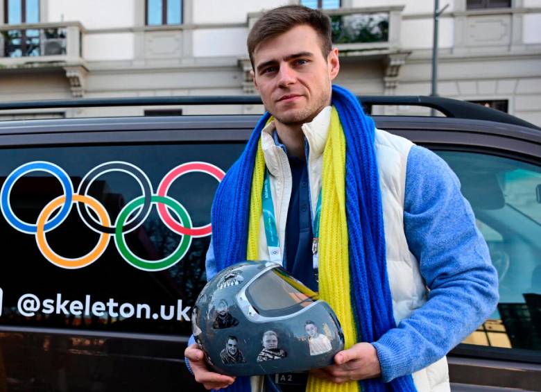 Vladislav Heraskevich, abanderado de Ucrania en los Juegos Olímpicos de Invierno-2026. FOTO AFP