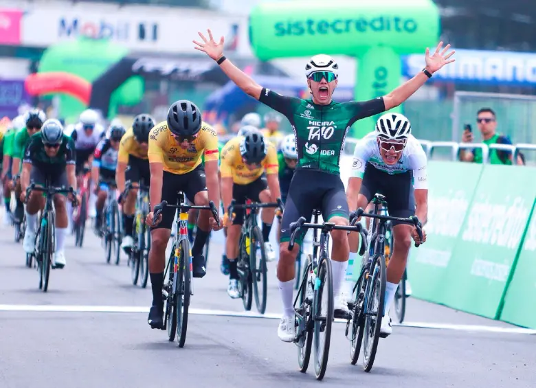Sanchéz, el más fuerte y veloz en la ruta juvenil en Tocancipá. FOTO CORTESÍA ÁNDERSON BONILLA