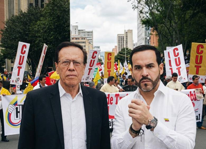 Dirigentes de la CUT, incluido Fabio Arias, denuncian que una nueva mayoría de miembros podría cambiar la postura de la central frente al Gobierno de Abelardo de La Espriella. Foto: Cortesía