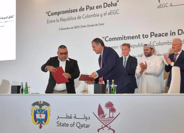 Los delegados del Clan del Golfo y el Gobierno ya tuvieron dos ruedas de conversaciones en Doha, Catar. FOTO: CORTESÍA PRESIDENCIA.