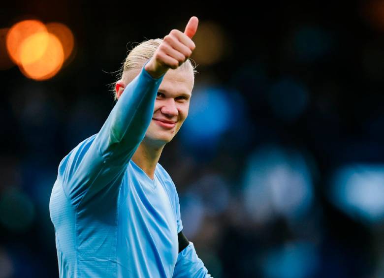 Erling Haaland celebra con el City y también está cerca de jugar su primer Mundial. FOTO X-M. CITY