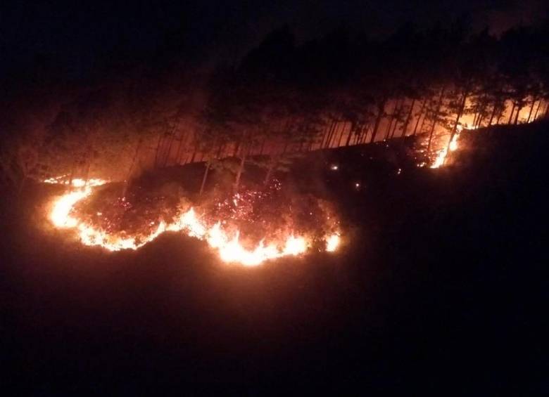 El incendio en el Quitasol fue reportado hacia las 8:15 de la noche de este 24 de diciembre. FOTO Cortesía