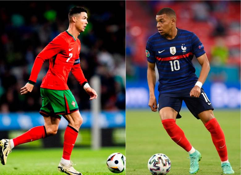 El futbolista portugués Cristiano Ronaldo es el mejor valorado de las viejas glorias que estarán en la Euro. Mbappé es el futbolista más costoso del mundo en la actualidad. FOTO: GETTY 