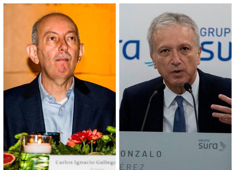 Carlos Ignacio Gallego, presidente de Grupo Nutresa, y Gonzalo Pérez, presidente de Grupo Sura, renunciaron a la junta directiva de Grupo Argos. FOTO: EL COLOMBIANO