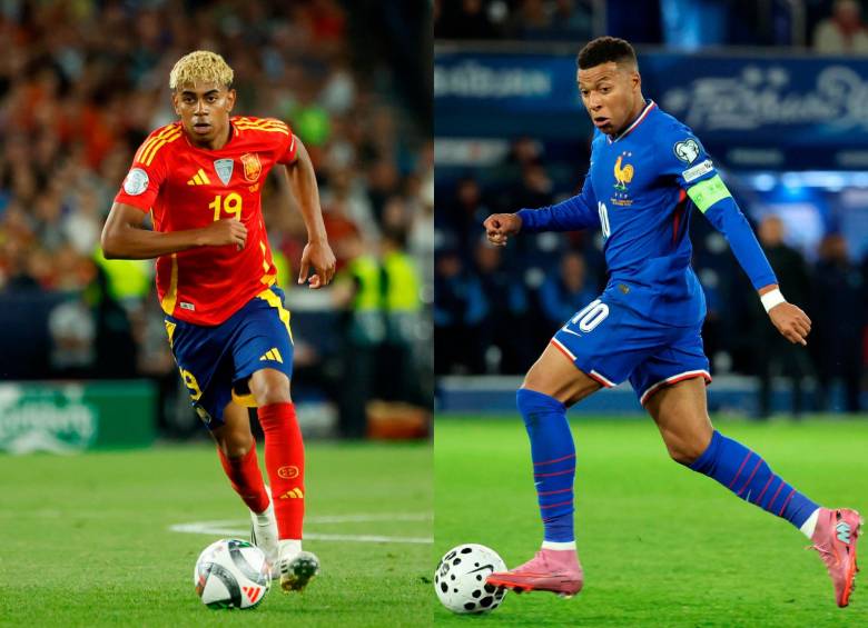 Lamine Yamal (España) y Kylian Mbappé (Francia), lideran los ataques de dos selecciones candidatas al título. FOTO: GETTY