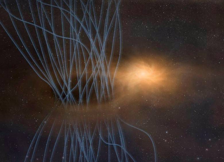 La estrella bebé en el centro está rodeada por un disco brillante llamado disco protoestelar. Foto: Europa Press/ ALMA (ESO/NAOJ/NRAO)