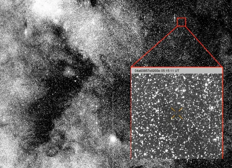 Esta imagen muestra la observación del cometa 3I/ATLAS cuando fue descubierto el 1 de julio de 2025. FOTO cortesía Atlas, Universidad de Hawái y Nasa