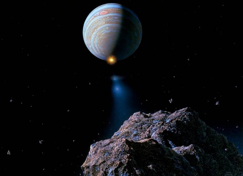 Los asteroides troyanos comparten órbita con Júpiter y Marte. El asteroide Polymele es de los más pequeños y tiene una Luna. IMAGEN: Cortesía