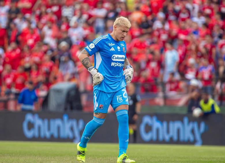 El arquero uruguayo Washington Aguerre solo ha recibido nueve goles desde que llegó al fútbol profesional colombiano a inicios del 2025. FOTO: JUAN ANTONIO SÁNCHEZ