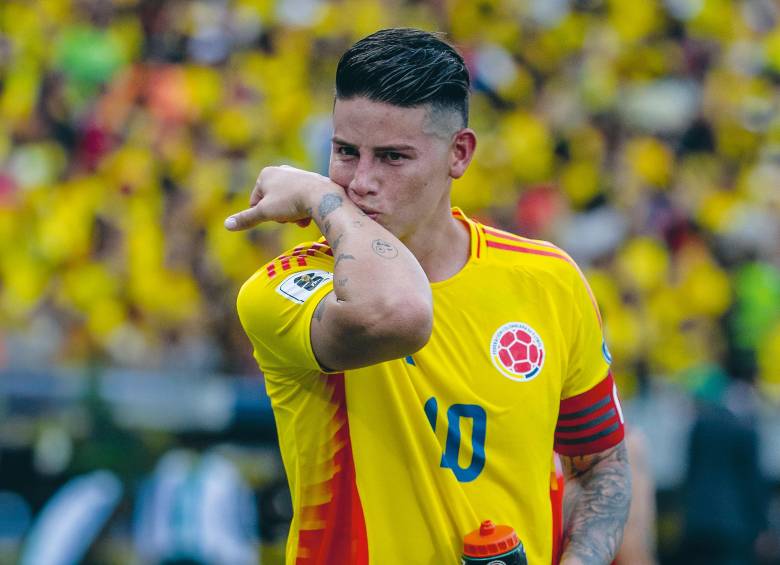El volante cucuteño James Rodríguez lidera el listado de futbolistas que irán al Mundial Norteamérica 2026 con la Selección Colombia. Foto: Juan Antonio Sánchez