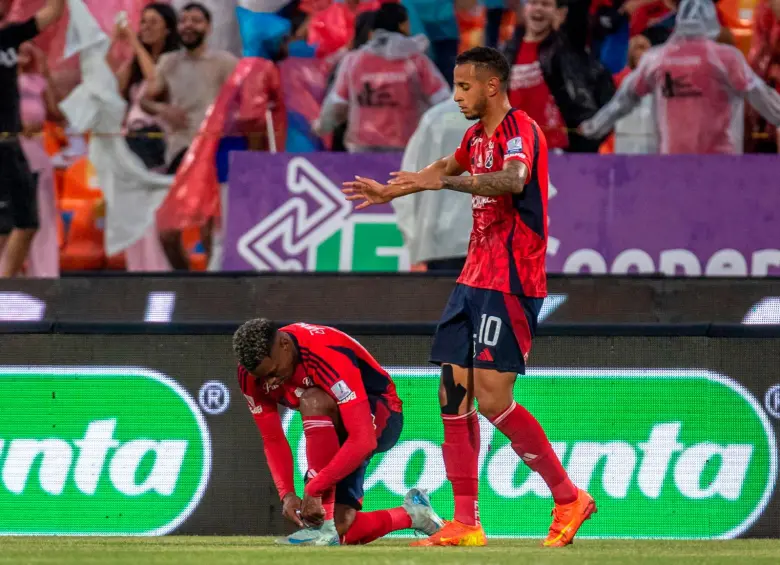 Marcus Vinicius le dio una gran alegría a los aficionados del Medellín que llegaron al Atanasio el domingo 4 de mayo del 2025 para ver el juego ante Nacional. FOTO: JUAN ANTONIO SÁNCHEZ