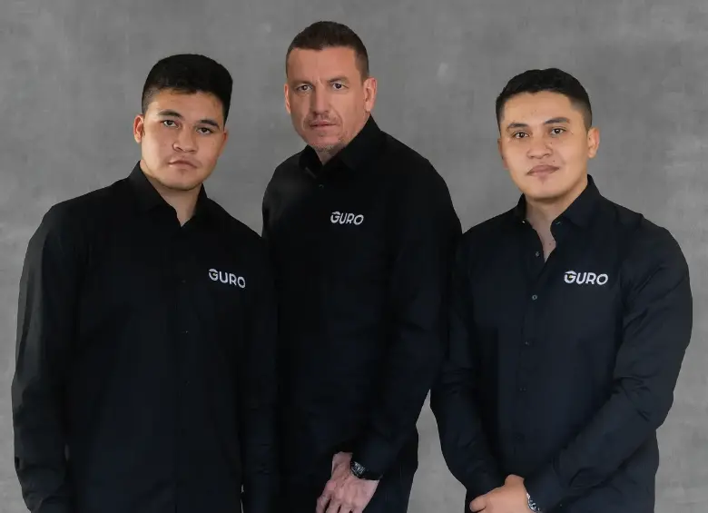 Ismael Rivera, Hebert Noreña y Juan Rivera, emprendedores colombianos y fundadores de Guro. Foto: Cortesía. 