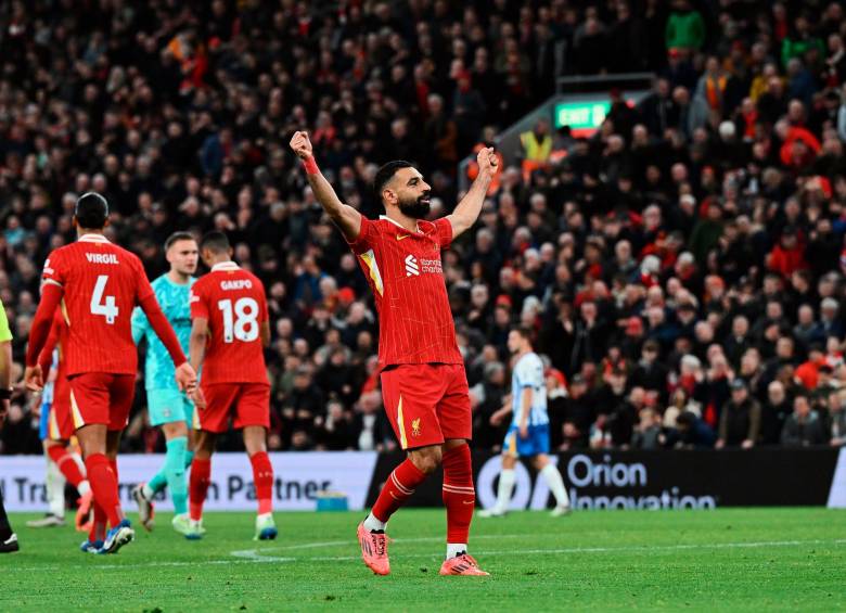 Mohamed Salah fue el encargado de darle el triunfo 2-1 a Liverpool. FOTO: Tomada de X @LFC