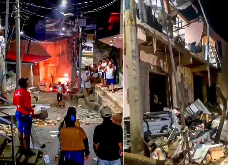 La detonación de un carro bomba cerca de la estación de Policía de Suárez, Cauca, destruyó varias viviendas y locales en la madrugada del lunes. Las autoridades investigan el hecho y evalúan posibles heridos. FOTO: captura de video