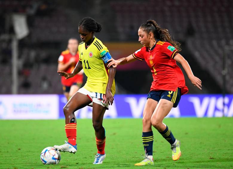 Linda Caicedo fue la figura del equipo colombiano en el primer partido del Mundial Sub-17. FOTO: CORTESÍA FEDERACIÓN COLOMBIANA DE FÚTBOL