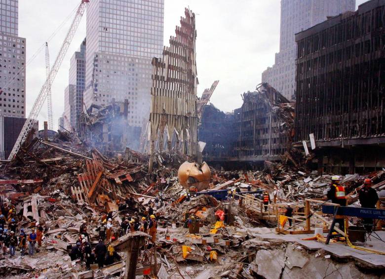 Los restos de las torres gemelas tras el atentado en Nueva York. Foto: Archivo. 