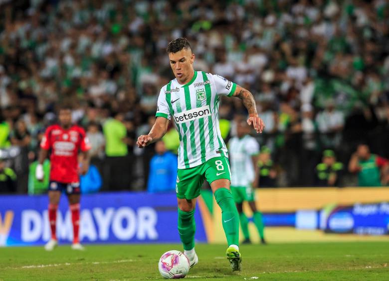Matheus Uribe, volante de grandes progresos con Atlético Nacional. FOTO CAMILO SUÁREZ