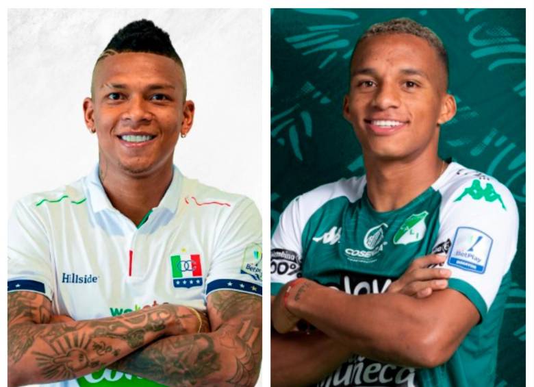 Billy Arce y Juan José Córdoba, en la mira del verde paisa. FOTOS ONCE CALDAS Y DEPORTIVO CALI