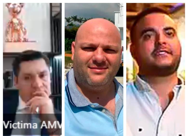 El abogado Mayer Abushihab (izq.) expuso sus argumentos para solicitar la medida de aseguramiento intramural para Miguel Quintero y Sebastián Ortega. FOTO: EL COLOMBIANO