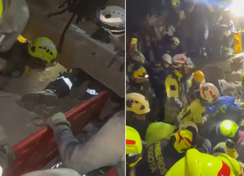 Rescate de Daniela Largos Sánchez tras el terremoto en Colombia. FOTOS: Capturas de pantalla 