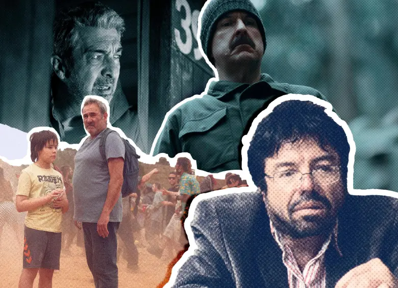 El eternauta y Estado de fuga, arriba. Abajo, Sirat y Un poeta; series y películas nominadas este año a los Premios Platino. FOTOS Cortesía