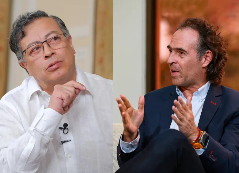 El alcalde de Medellín, Federico Gutiérrez, le respondió a la propuesta del presidente Gustavo Petro de firmar el decreto de la consulta popular en Medellín. FOTOS: Presidencia y Manuel Saldarriaga