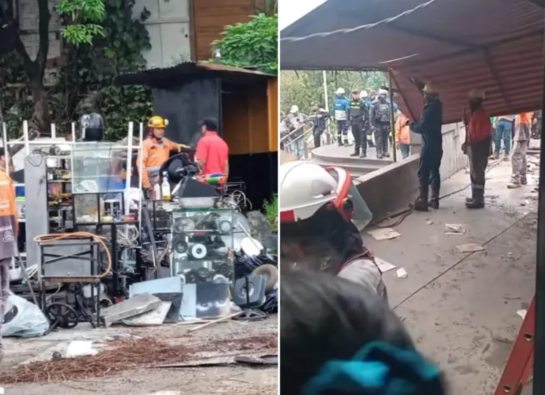 Desmontaron 12 casetas ubicadas en la plazoleta de la estación Caribe del metro de Medellín. FOTOS: Tomadas de Facebook @Morrodemoravia