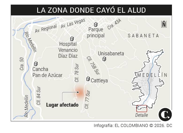 Deslizamiento en zona residencial de Sabaneta: alcaldía y constructora aclaran qué pasó con edificio en obra