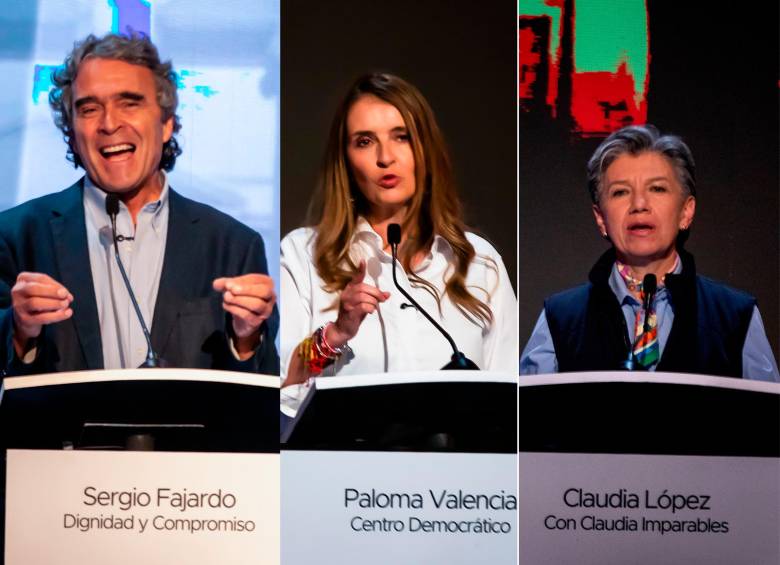 Claudia López fue senadora y alcaldesa de Bogotá; Sergio Fajardo, alcalde de Medellín y gobernador de Antioquia y Paloma Valencia es senadora del Centro Democrático. FOTO: Julio Herrera.