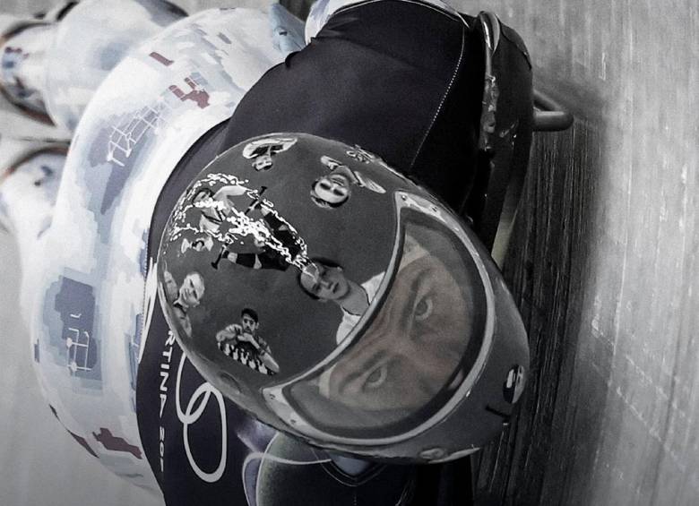 Heraskevych, competidor ucraniano, quien le rinde honor a través de su casco, a los deportistas muertos en el conflicto con Rusia. FOTO Instagram Vladyslav Heraskevych