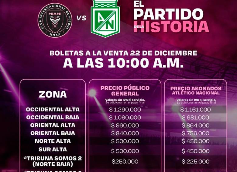 ¡Pilas! Este lunes arranca la venta de boletería para ver a Messi en el Atanasio Girardot: estos son los precios ¡Pilas! Este lunes arranca la venta de boletería para ver a Messi en el Atanasio Girardot: estos son los precios