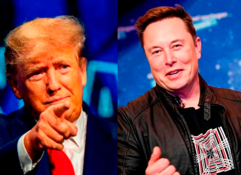 El expresidente de Estados Unidos, Donald Trump, y el empresario multimillonario Elon Musk. FOTOS: GETTY 