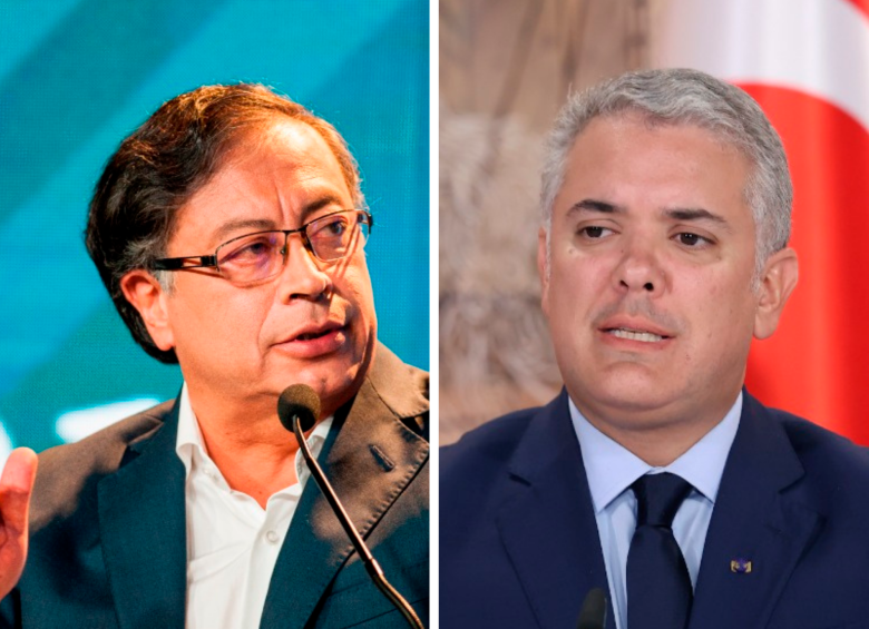 El presidente saliente, Iván Duque, y el presidente electo, Gustavo Petro, empezarán su proceso de empalme durante una reunión de este jueves. FOTO getty