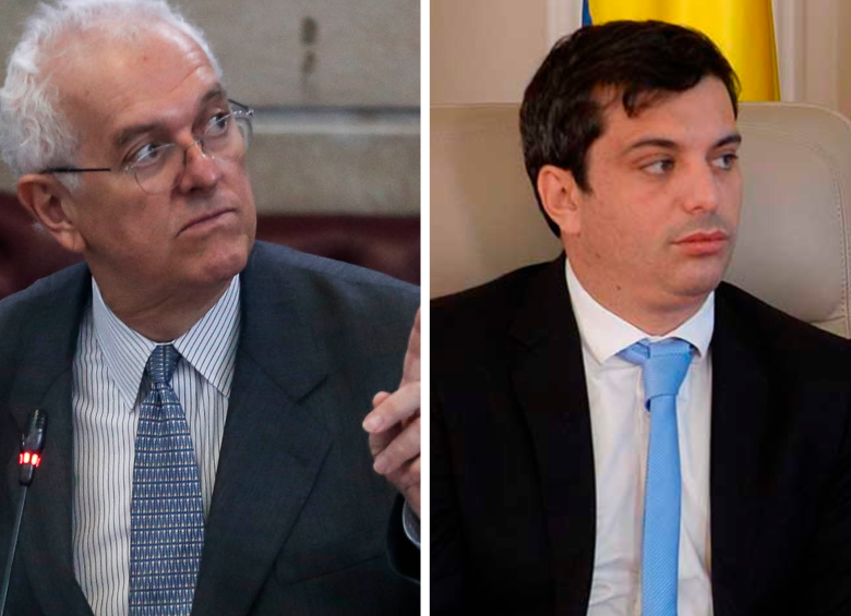 El ministro de Hacienda, José Antonio Ocampo, y el hijo del expresidente César Gaviria FOTO: COLPRENSA