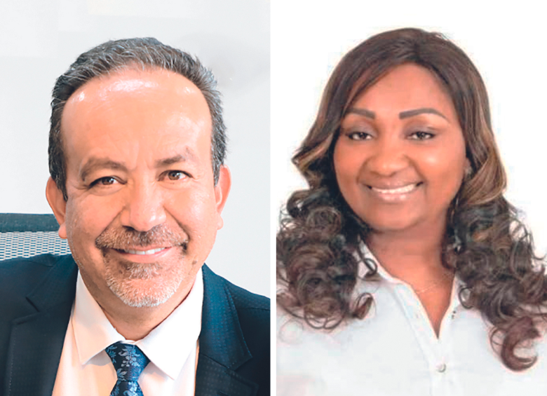 Imagen de referencia del secretario ejecutivo de la JEP, Harvey Danilo Suárez Morales, y la abogada condenada por corrupción, Marcelina Cundumí Díaz. FOTOS: CORTESÍA