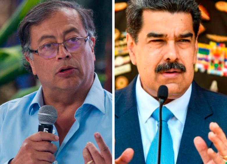 El presidente de Colombia, Gustavo Petro, y su homólogo en Venezuela, Nicolás Maduro. FOTO: COLPRENSA Y GETTY