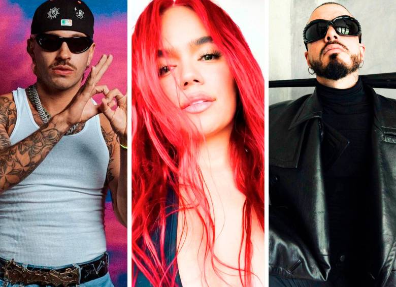 Feid, Karol G y J Balvin en el top de los artistas de reguetón colombianos más escuchados en los últimos cinco años. FOTO Cortesía