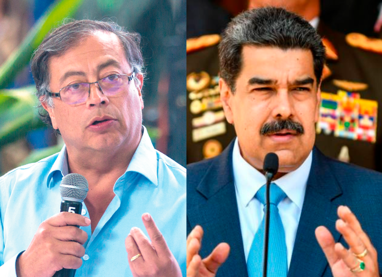 El presidente de Colombia, Gustavo Petro, y el de Venezuela, Nicolás Maduro, se reunirán este martes en Venezuela. FOTO: COLPRENSA