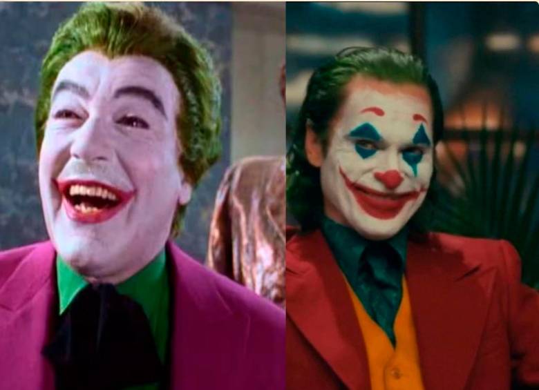 César Romero , en 1966, y Joaquin Phoenix, en 2019 y 2024, como The Joker. FOTO Cortesía