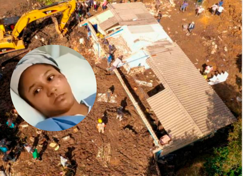 Eliana Rincones, profesora que sobrevivió a emergencia en Tapartó, Andes. FOTOS: EL COLOMBIANO Y CORTESÍA