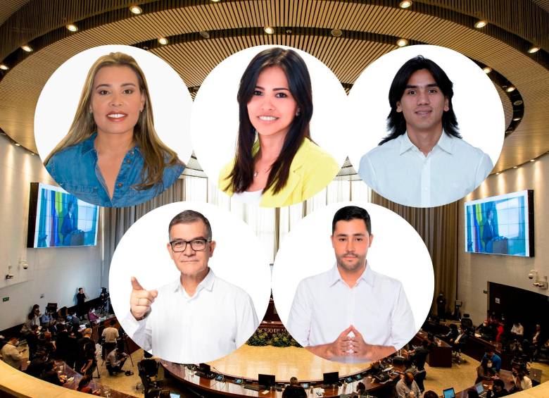 Arriba: Lina García Gañán, Paulina Aguinaga y Albert Corredor; abajo, Julio González y Sebastián López. FOTO: EL COLOMBIANO Y CORTESÍA