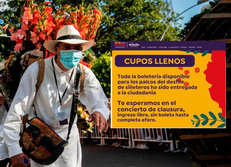 Este fue el anuncio de la alcaldía donde especificó que ya no había más boletas disponibles. FOTO: EL COLOMBIANO Y CORTESÍA