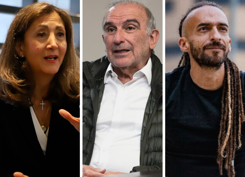 Ingrid Betancourt y dos de los congresistas electos con el aval de su partido: Humberto de la Calle y Daniel Carvalho. FOTO: COLPRENSA